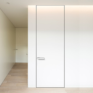 现代极简门隐形门背景墙内开无框门通顶窄边框卧室门暗门成都定制