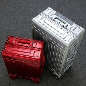 全铝镁合金密码拉杆箱德国商务男登机箱全金属旅行箱女30寸行李箱