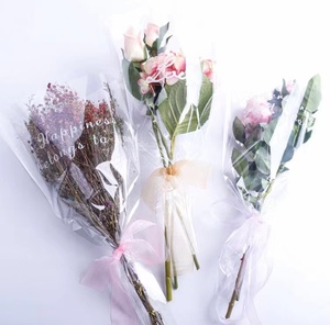 母亲节情人英文透明多支袋鲜花玻璃纸花束满天星花材花束包装袋子