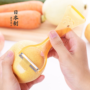 日本进口刮皮刀水果刨皮土豆去皮神器可爱笑脸厨房用不锈钢消皮刀