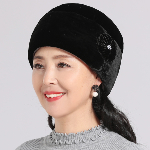 冬季女姥姥老太太帽子老人女士保暖冬帽老奶奶加厚冬包头帽棉帽子