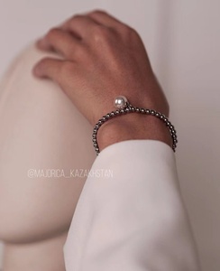 西班牙majorica珍珠手链10mm正圆白色镜面银色蒂芙尼同款马略卡