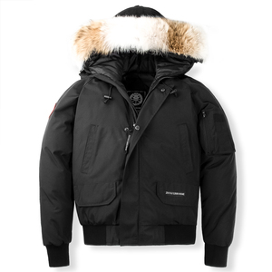 加拿大狼毛领大鹅短款羽绒服男女情侣装飞行员派克外套chilliwack