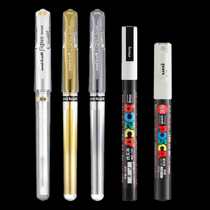日本三菱高光白笔um153金银色签字签名笔油漆笔中性笔美术手绘1.