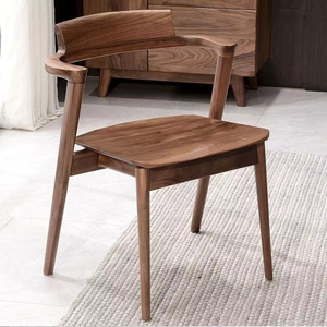 北欧实木椅子现代简约餐厅休闲半岛椅设计师靠背椅白蜡木餐椅凳子