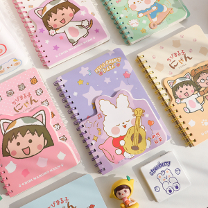 卡通彩页线圈本a5学生少女心记事本可爱小清新手账本加厚笔记本子