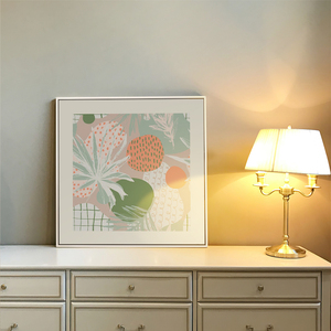 北欧ins奶油风餐厅装饰画客厅沙发背景墙挂画花卉电视柜卧室摆画