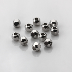 50颗 钛钢不锈钢球珠不掉色镭射珠子手链小隔珠项链散珠diy配件