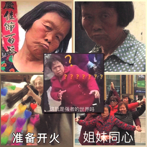 50张爆笑老奶奶大妈表情包贴纸沙雕姐妹趣味可爱网红个性防水贴纸