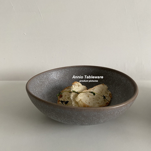 Annio  手作日式粗陶碗  手作碗 侘寂风陶瓷碗 日式汤碗 拉面碗