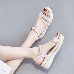 凉鞋女2022年夏季新款百搭时尚厚底松糕鞋女士配裙子坡跟增高女鞋