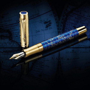 派克(parker)世纪蓝金岁月墨水笔 新款 18k金笔 法国进口 金属商