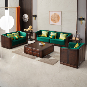 臻致美乌金木沙发禾木新中式现代沙发轻奢实木全屋别墅客厅家具