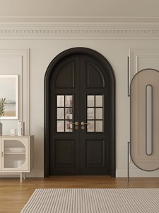 定制圆弧拱形门烤漆门对开门卧室客厅厨房造型实木房间实木复合门