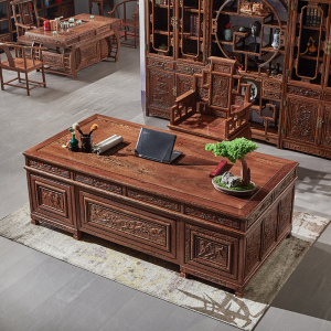 0063人付款淘宝鸡翅木大板茶桌实木原木茶台餐桌红木大板办公老板桌