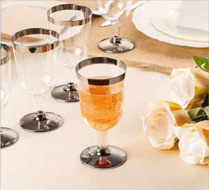 170ml高脚杯10只一次性航空杯水杯公司团建聚会西餐透明航空杯