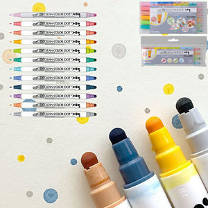 日本吴竹ZIG点点笔双头水彩笔彩色弹性圆点笔彩绘学生美术画笔