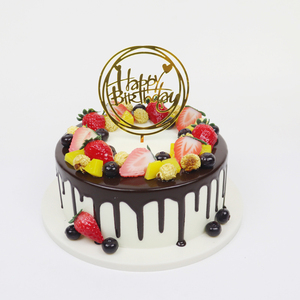 欧式网红巧克力淋面草莓奶油水果新款流行橱窗样品生日蛋糕模型
