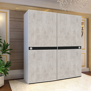 衣柜卧室推拉门现代简约2门3门定做制北欧实木推拉滑移门衣柜门