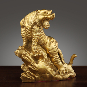 纯铜上山虎本命年生肖虎吉祥物铜虎摆件客厅办公室桌面装饰工艺品