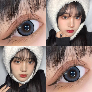 圣鹿萌灰美瞳混血自然年抛女大小直径棕色隐形半年抛隐形眼镜jld