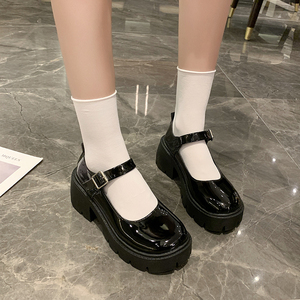 新款松糕厚底玛丽珍小皮鞋女日系jk制服圆头可爱软妹增高复古女鞋