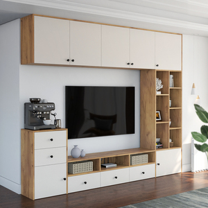 北欧定制客厅电视柜墙一体组合多功能小户型现代简约背景满墙高柜