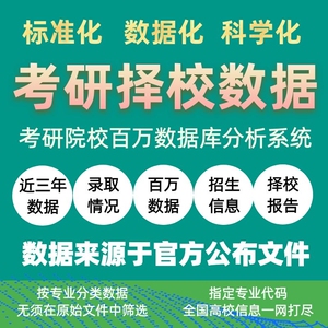 考研择校数据库学校统计大数据系统咨询规划指导专业复试调剂报告