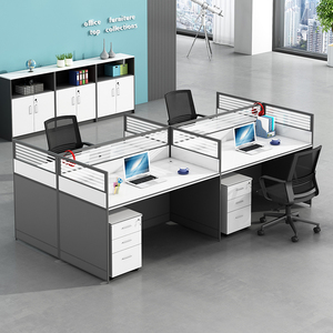 职员办公桌椅组合4人位屏风卡座简约现代办公室6人员工位办公家具