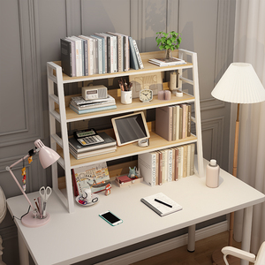 桌面书架桌上置物展示铁艺架子书桌上多层收纳架电脑桌物品架小型