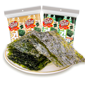 欢乐禧禧岩烧烤海苔脆片32包装韩国进口海苔紫菜包饭儿童即食零食