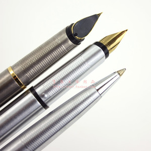 上海英雄钢笔英雄60全钢中细黑钛特细铱金圆珠笔 90年代库存全新