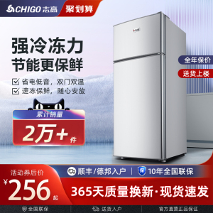 志高电冰箱家用小型双开门一级省电节能宿舍租房用办公室冷藏冷冻