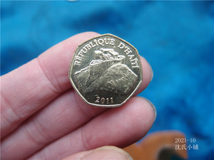 海地硬币1古德2011年23m外国硬币实物拍摄锌10-3-3