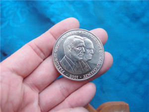 2001年利比里亚硬币5元39mm 利比里亚5元外国硬币实物拍摄红天册