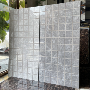 深灰色淋浴房防滑石浴室600x1200通体大理石拉槽瓷砖卫生间垫脚石