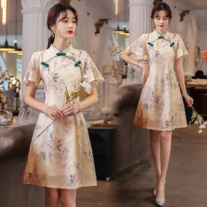 夏季大码女装微胖妹妹中国风改良旗袍高端新中式年轻款气质连衣裙