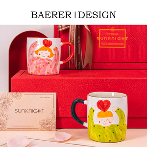 BAERER丨PHOTOCOPY相印·杯具家用创意手绘插画陶瓷情侣礼盒对杯
