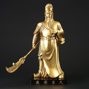 纯铜九龙关公摆件武财神招财镇宅关二爷供奉神像佛教道教关公