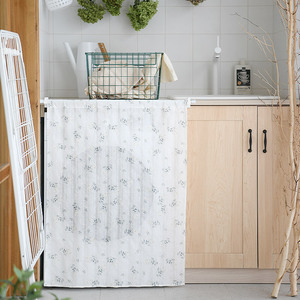 蕾丝印花布艺门帘隔断半帘布帘洗衣机通用遮挡拉帘阳台防晒遮阳布