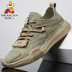 稻草人男鞋春夏季透气帆布鞋防臭男士运动鞋韩版潮流百搭休闲鞋子