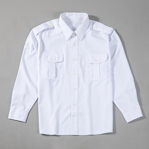 老式库存99海白长袖衬衫保真男式保安白色工作衬衫透气吸汗白衬衣
