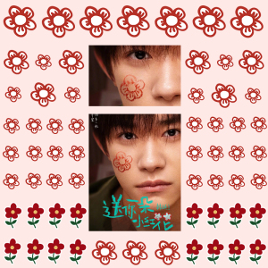 送你一朵小红花易烊千玺贴纸笔记本电脑水杯手机ipad装饰贴画防水