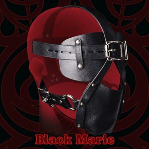 blackmarie 封嘴 牛皮马具型口塞罩口枷 高端sm 口球 k9调教眼罩