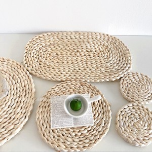 902人付款淘宝现代简约编织草编玉米皮隔热餐垫杯垫盘垫家用餐厅防滑