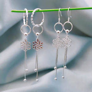 银耳环女纯银春季季高级感耳饰大气足银气质耳坠999纯银新款耳挂