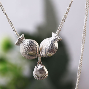 亲嘴鱼项链情侣