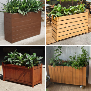 定制防腐木花箱花槽花架户外种植箱庭院长方形木质花盆花坛花基