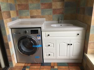 南京本地定制阳台洗衣柜组合柜石英石台面台下盆洗漱柜