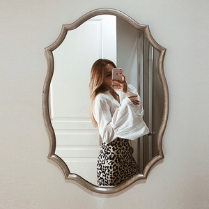 壁挂家用卧室挂墙美式椭圆轻奢复古卫生间浴室镜子唯美的天空